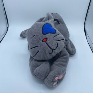 Vintage Caillou Gilbert Cat Plush Stuffed Animal 12” Unique Rare Beanie Style